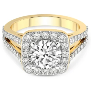10kt Rosalind Split Shank Halo Lab Diamond Ring
