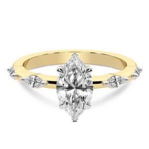 10kt Sheryl Marquise Side Stone Lab Diamond Ring