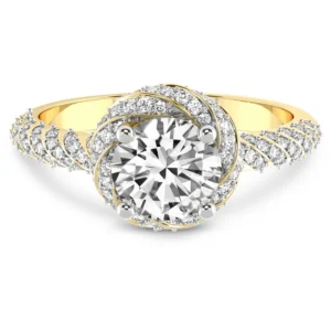 10kt Entwined Love Halo Lab Diamond Ring