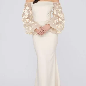 Shoulder Floral Mother of the Bride Gown